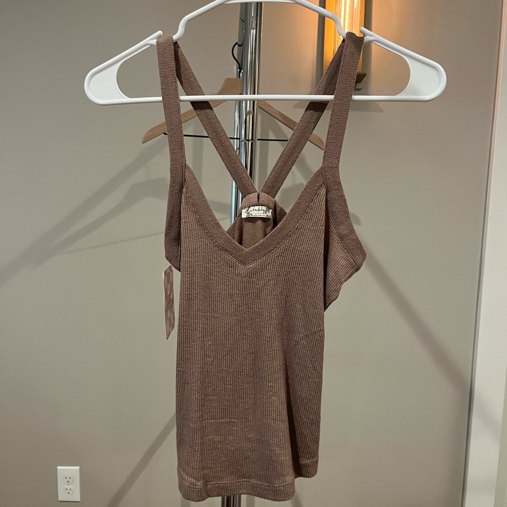 Free People Brown Knit Camisole